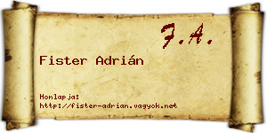 Fister Adrián névjegykártya
